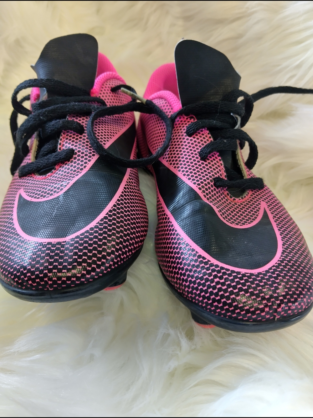 Nike Kids Pink and Black Soccer Cleats